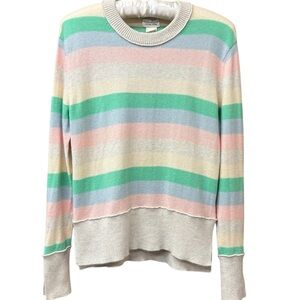 Cashmere Club Monaco striped pastel sweater, small